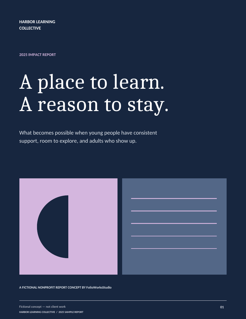 Harbor Learning Collective fictional report cover